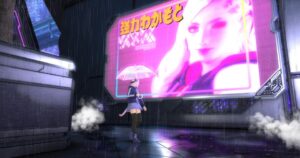 ヴァンガード・ヒーラージャケットとネオンパラソルでブレードランナーごっこ