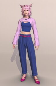 細ベルトがオサレなウィンタータイド・ワイドパンツを使った春向けミラプリ正面
