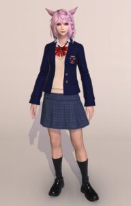 ヴァレンティオンデー2026の報酬装備がチェックスカートでJK可愛い正面